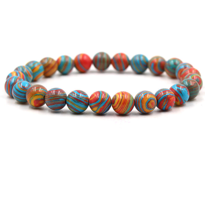 Pulseras de piedra volcánica de malaquita de 8 mm de colores al por mayor